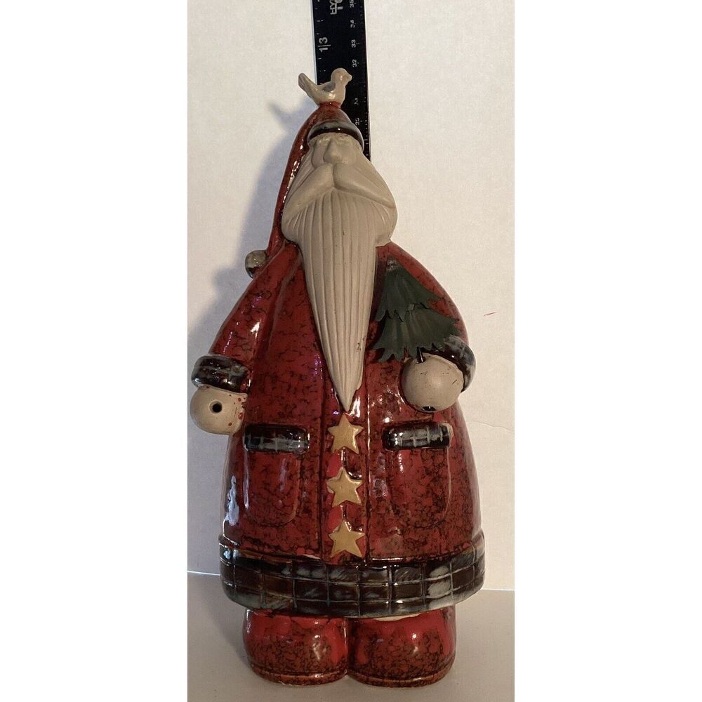 Folk Art Santa Figure Rustic Christmas Decor Holiday St. Nick - Picture 5 of 5